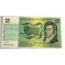 AUSTRALIA 1966 . TWO 2 DOLLARS BANKNOTE . COOMBS/WILSON